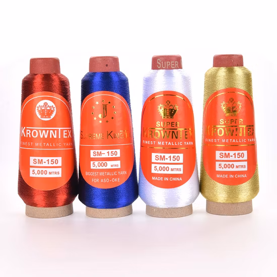 Krowntex 65% poliéster 150d 35% hilo metálico hilo de bordar dorado tipo Ms (ST)